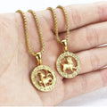 FLORIDECO Personalized Zodiac Glowing Stars Necklace - Unisex Astro Jewelry with Glowing Constellation Star Sign Pendant, 22" Box Chain, Link-Plated Metal, Durability, Sturdy and Stylish Chains, Ideal for Anniversary Gifts Leo To Aries,summerwins