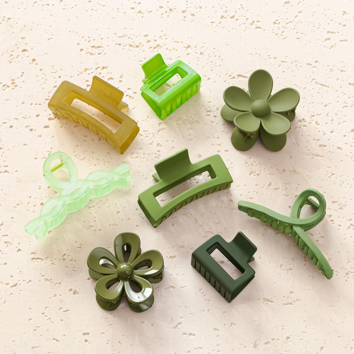 8PCS Hair Clips for Women, Flower Claw Clips for Thick Hair, Non-Slip Hair Accessories with Multi-Styles, Neutral Colors Hair Claw Clips and Variety Pack, Ideal for Girls