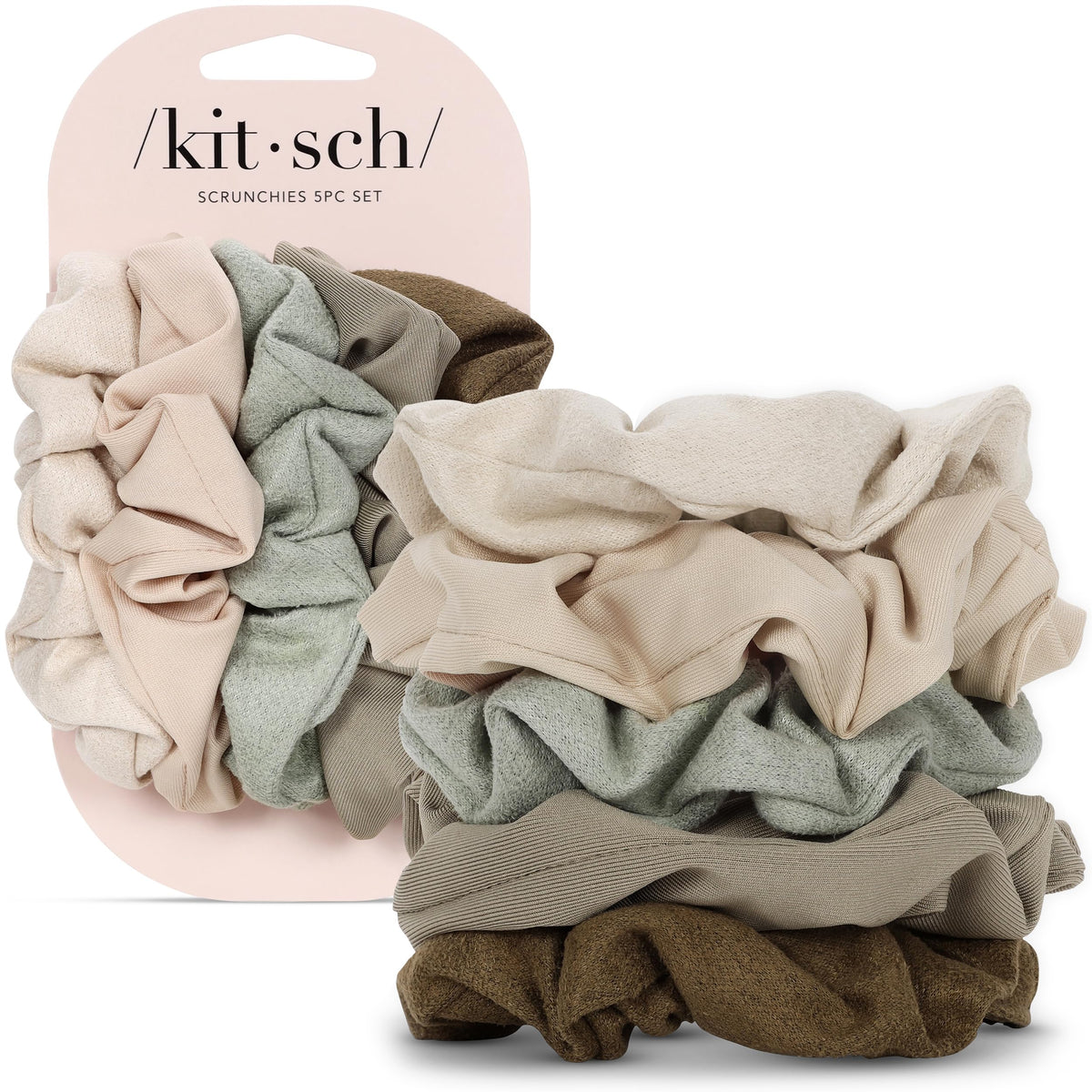 Kitsch Ultra-Petite Satin Scrunchies for Women - No Crease, Frizz-Free Sleep | Softer Than Silk Scrunchies Gentle On Hair Scrunchies for All Hair Types | Stylish Hair Accessories- Cherry Blossom, 5pcs