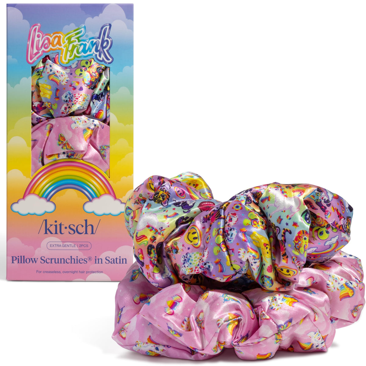 Kitsch Ultra-Petite Satin Scrunchies for Women - No Crease, Frizz-Free Sleep | Softer Than Silk Scrunchies Gentle On Hair Scrunchies for All Hair Types | Stylish Hair Accessories- Cherry Blossom, 5pcs