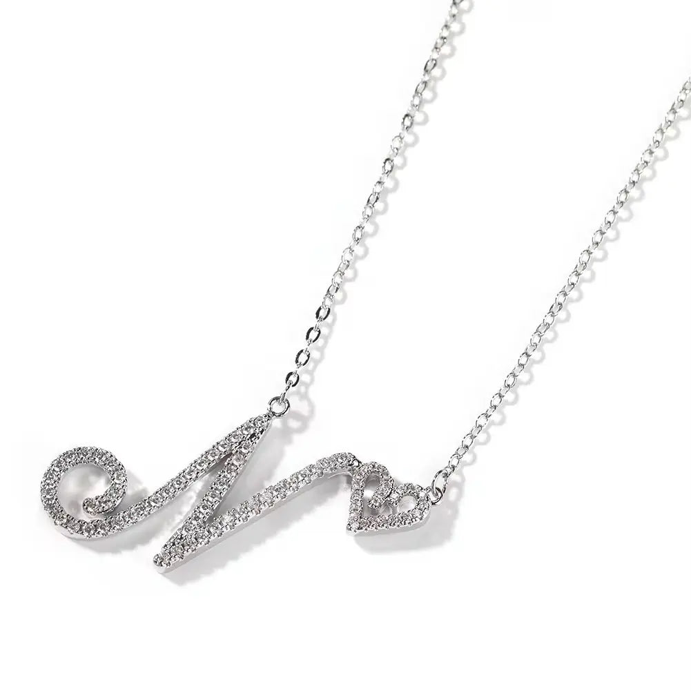 Dainty Heart Script Initial Necklace - Personalized Initial Necklace