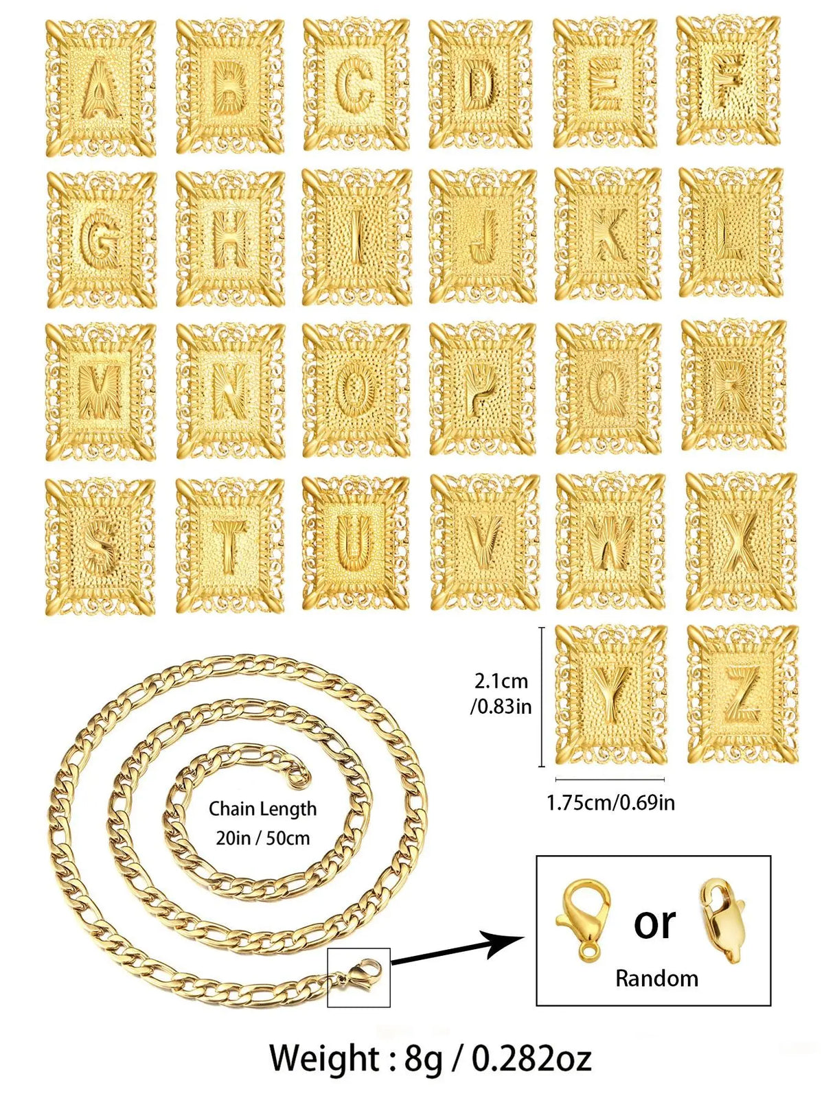 Letter A-Z Pendant Necklace, Letters Necklace for Women & Men, Alphabet Necklace, Punk Style Jewelry, Fashion Jewelry Party, Party & Daily Wear, Trendy All-Match Accessory, Perfect Gift