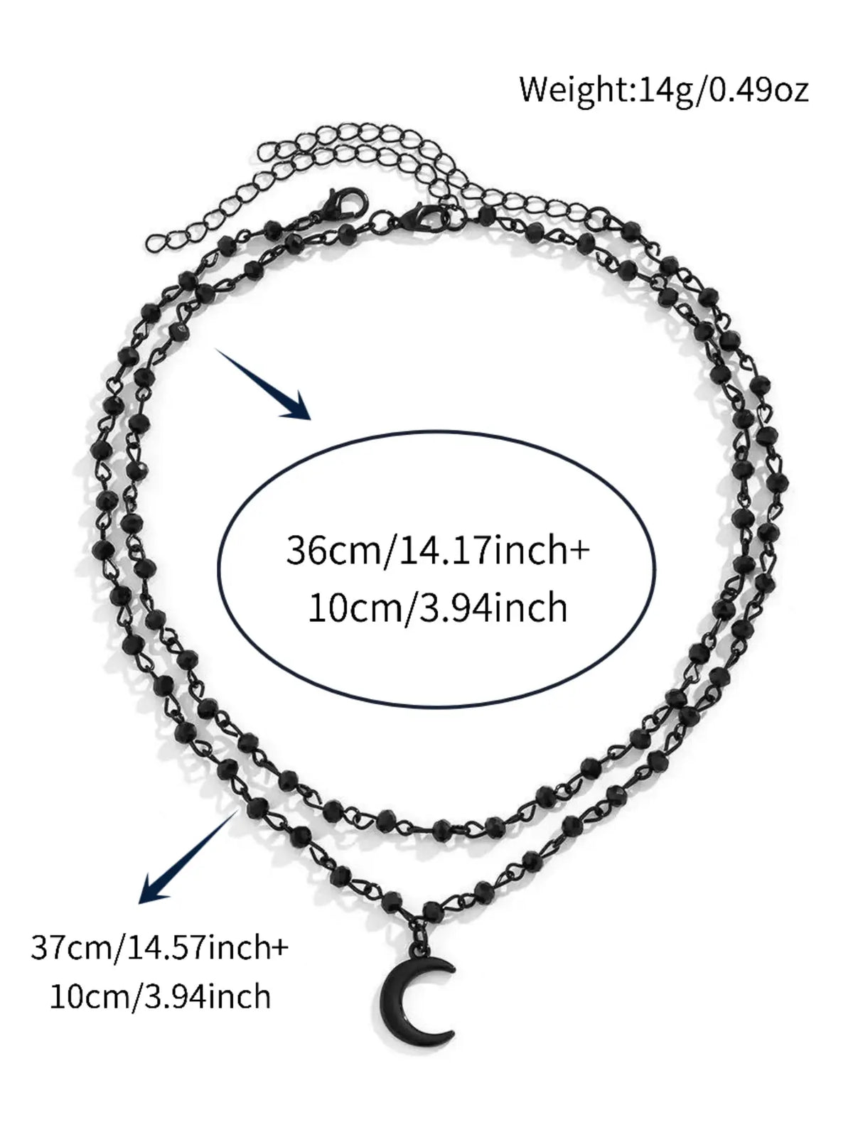 Gothic Boho Layered Black Crescent Moon Choker, Moon Necklace for Women, Gothic Emo Grunge Necklace, Goth Jewelry, Fashionable Accessory, Christmas Jewelry Gift for Women, Modern Versatile Accessories#Fashionweek#Fallfreshness#test