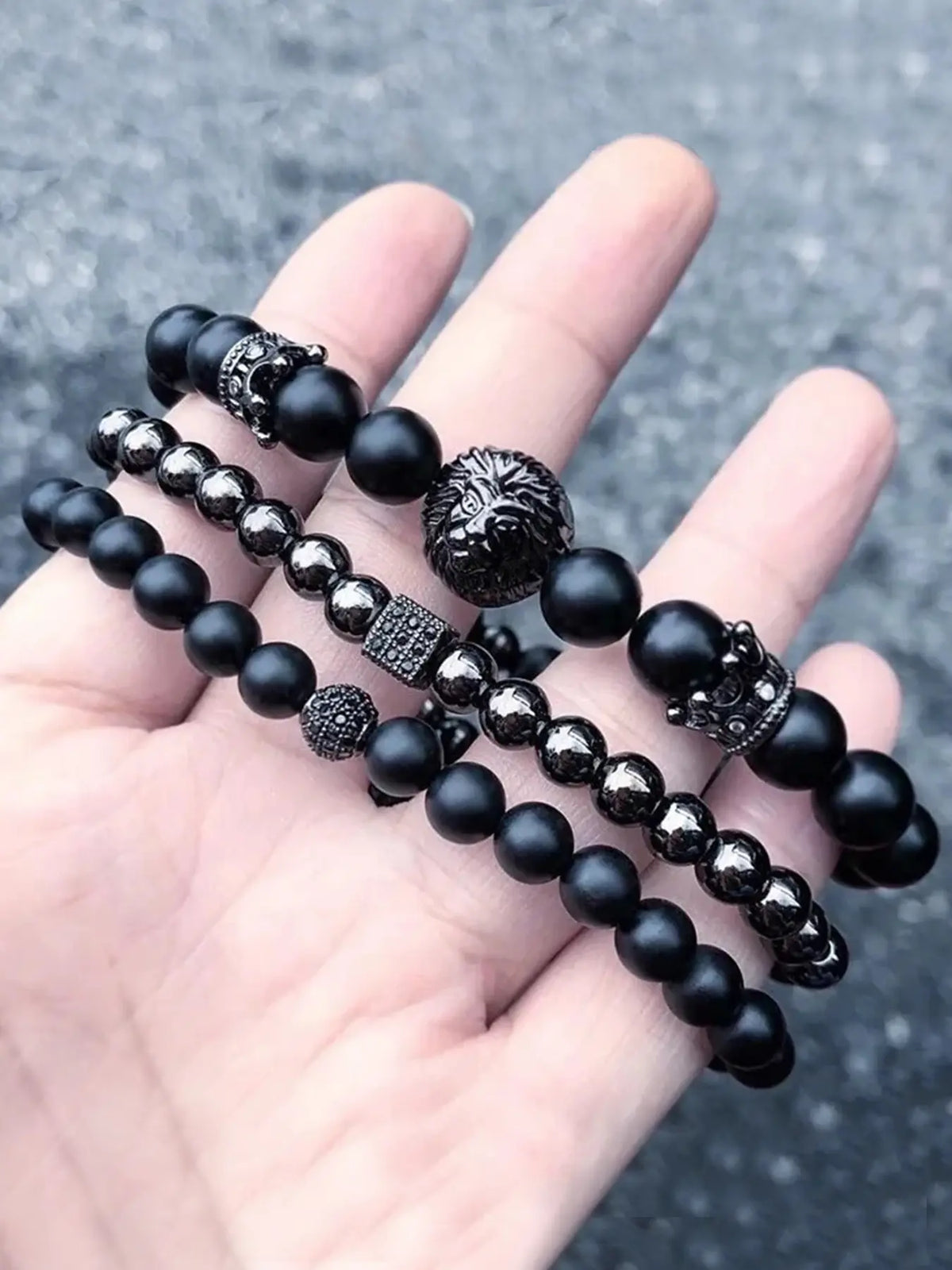 Men's Street Trend Beaded & Cross Charm Bracelets, 3pcs/set Trendy Minimalist Matching Bracelets, Chic Hip Hop Vintage Jewelry As Gift for Boyfriend, Stackable Bracelets, Mix Bracelets, Bangles Bracelets Set, Exquisite Bracelet, Cross Beads Bracelet