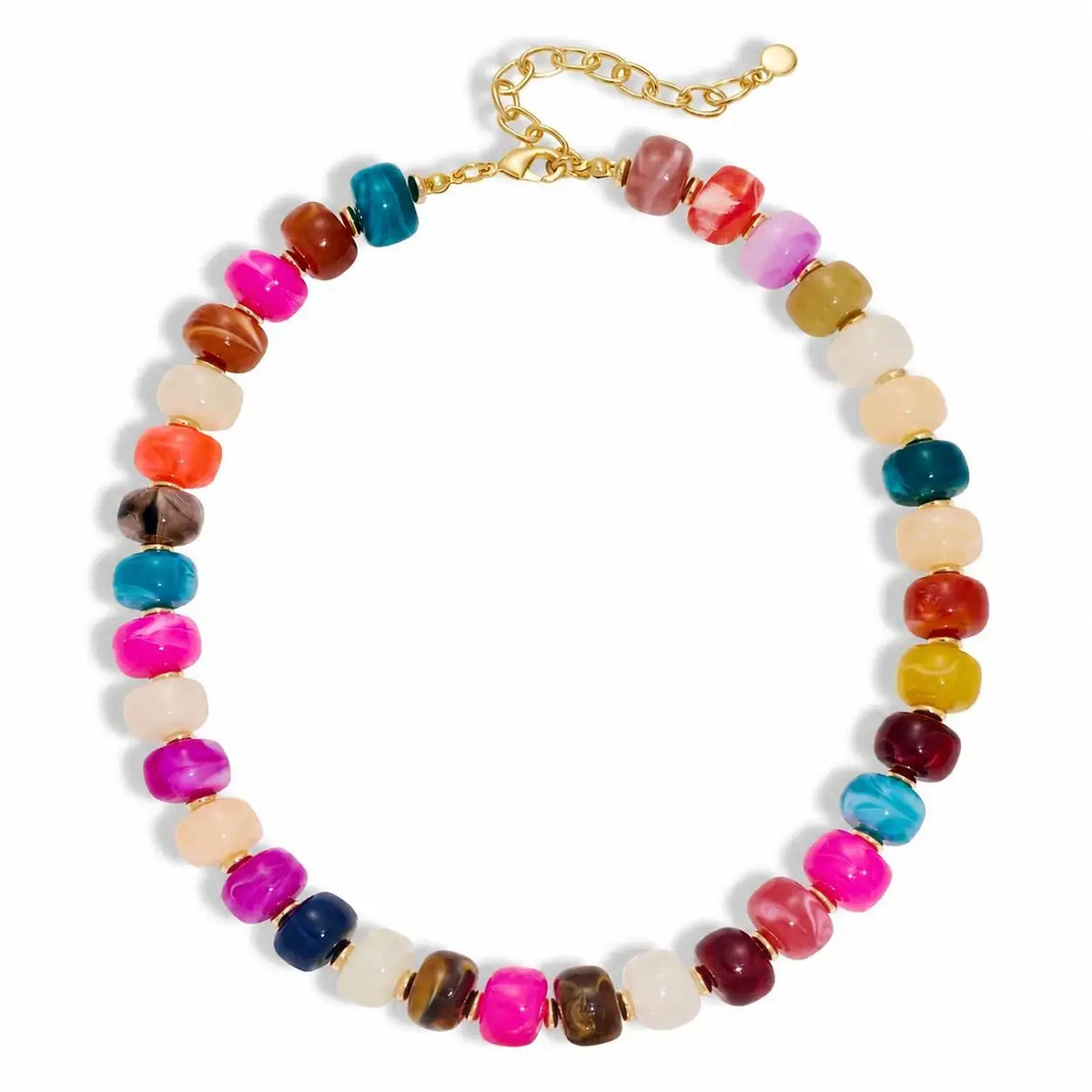 2026 Chunky Heart Necklaces for Women Colorful Resin Beaded Choker Necklace Gold Puffy Heart Statement Necklace Trendy Acrylic Choker Jewelry