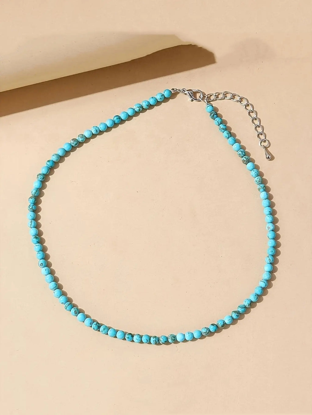 Women's Boho Minimalist Beaded Necklace, Adjustable Elastic Lightweight Summer Jewelry for Parties, Vacations, and Casual Wear