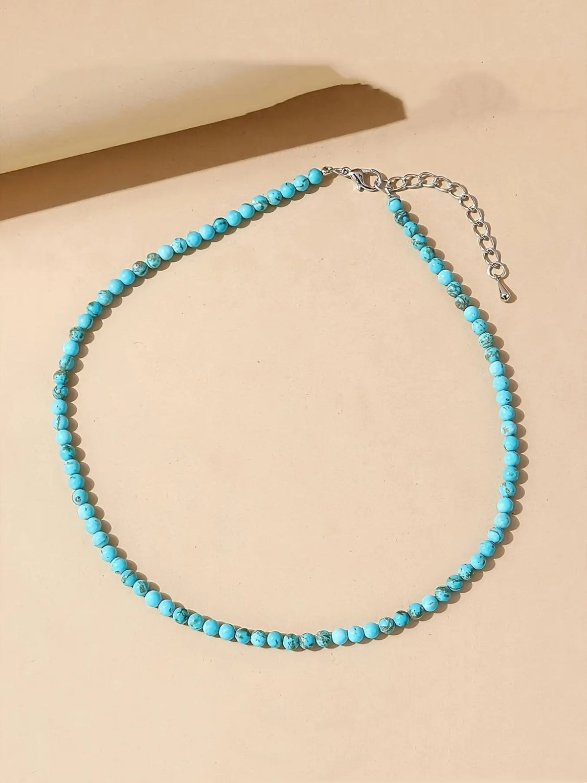 Women's Boho Minimalist Beaded Necklace, Adjustable Elastic Lightweight Summer Jewelry for Parties, Vacations, and Casual Wear