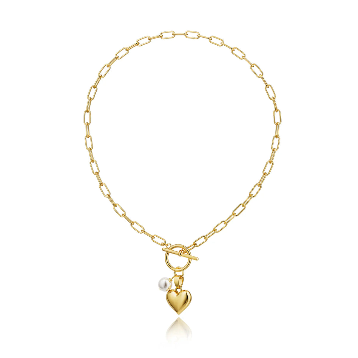 Tewiky Best Gift For Mothers Day Greenish Jewelry Necklaces Valentine's Day Gift Chunky Gold Layered Heart Pendant Bold Chain with Toggle Clasp for Women,Waterproof Hypoallergenic Chunky Statement Jewelry for WomenFashion Jewelry Items Holiday gifts