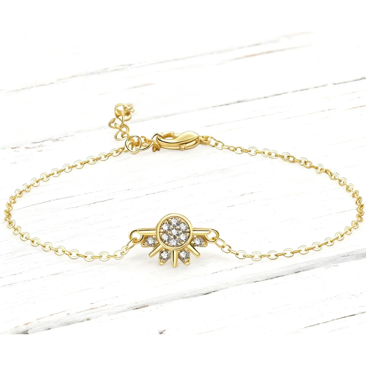 2pcs Sun Moon Bracelet Set Stackable Sparkling Gold Sun Ring & Blue Moon Bracelet for Couples Ideal Friendship Gift Versatile Stylish Accessory