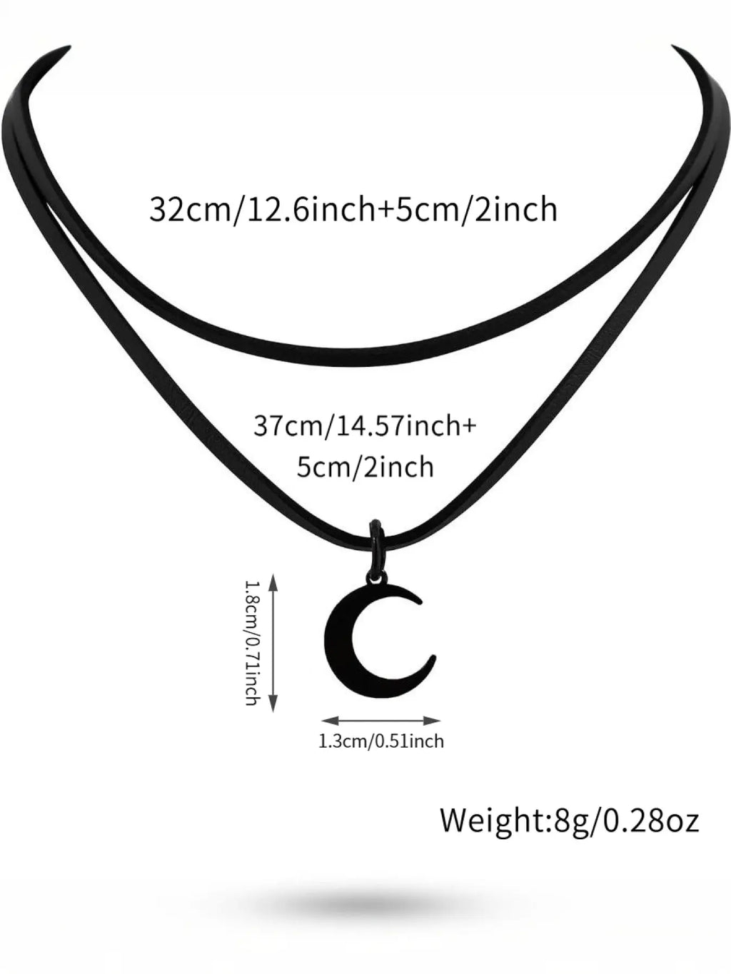 Gothic Boho Layered Black Crescent Moon Choker, Moon Necklace for Women, Gothic Emo Grunge Necklace, Goth Jewelry, Fashionable Accessory, Christmas Jewelry Gift for Women, Modern Versatile Accessories#Fashionweek#Fallfreshness#test