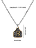 Vintage Western Style Letter Necklace, Handmade Metal A-Z Initial Alphabet Detail Pendant Necklace for Women and Men