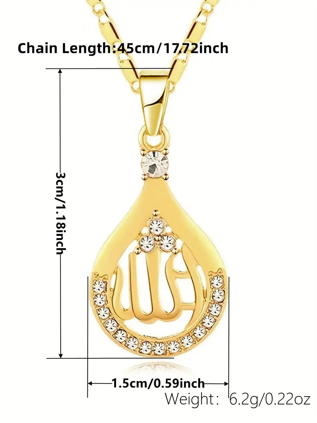 1 PC Classical Cubic Zirconia Necklace Pendant For Women Faith Necklace Valentine's Day Gift Birthday Gift Jewelry Wedding Jewelry Fashionable Accessories