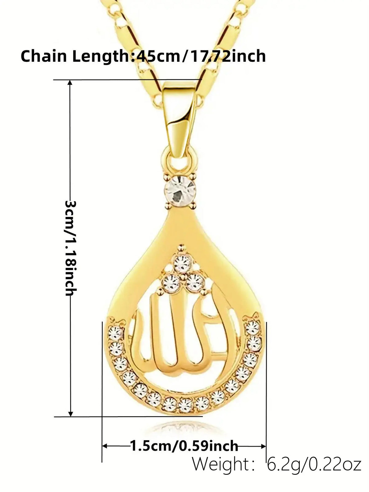1 PC Classical Cubic Zirconia Necklace Pendant For Women Faith Necklace Valentine's Day Gift Birthday Gift Jewelry Wedding Jewelry Fashionable Accessories