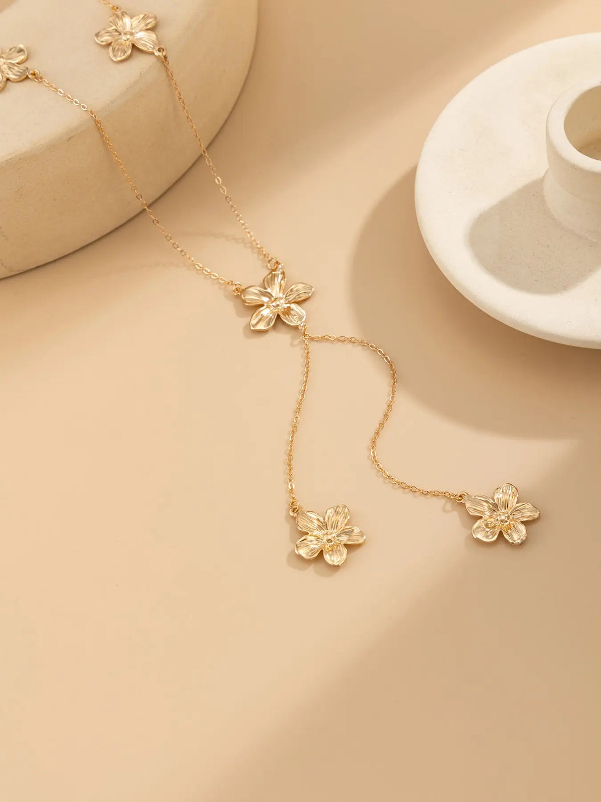 Vintage Simple Y-Shaped Long Necklace, Dainty Boho Necklace, Alloy Necklace, Elegant Floral Pendant, Perfect for Daily Wear, Party Accessories, Beach Vacation Jewelry, Bohemian Flower Necklace