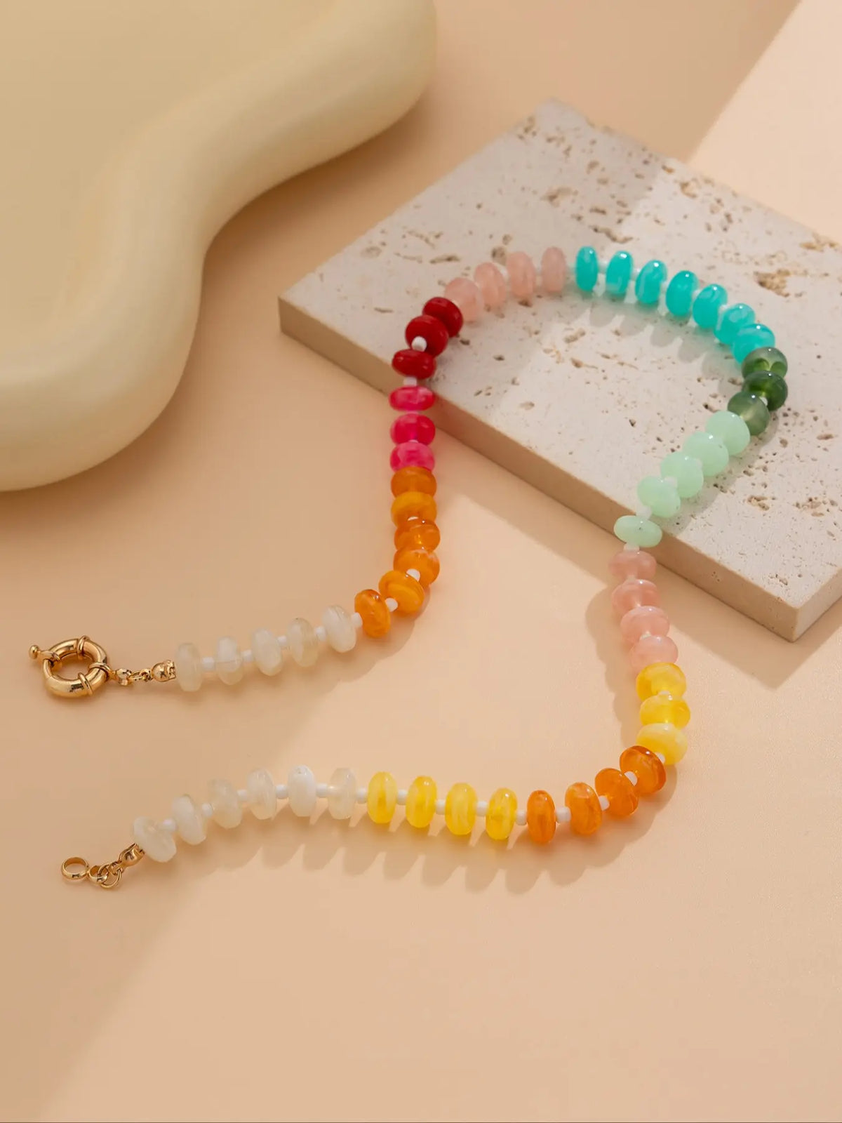 Chic Beaded Necklace for Women, Elegant Multicolor Jewelry, Perfect Gift for Holidays & Birthdays, Stylish Accessory for Parties, Modern Versatile Accessories